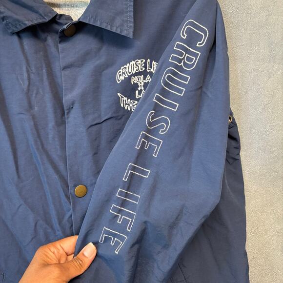 Cruise Life Nola x LA The Fern Windbreaker Felix Cat Jacket Button Double Sided - Picture 12 of 14